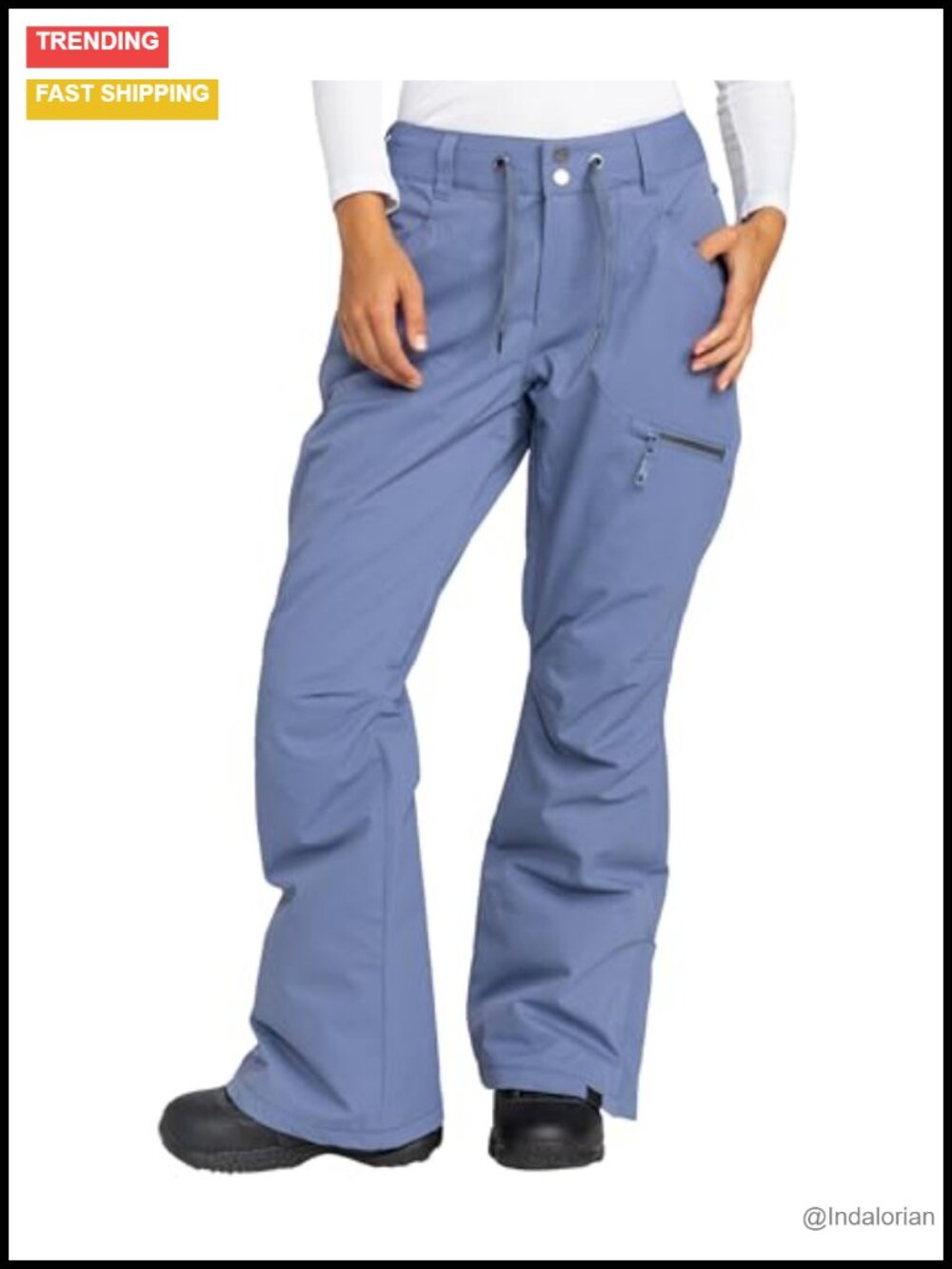Insulated Ski Snowboard Pants Women Waterproof 10K Taped Seams Adjustable Waist